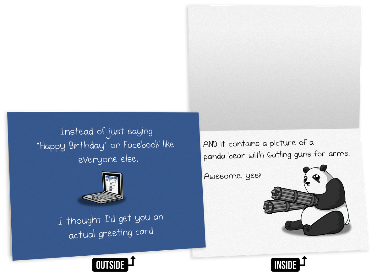 Facebook Panda - NSFW Birthday Greeting Card