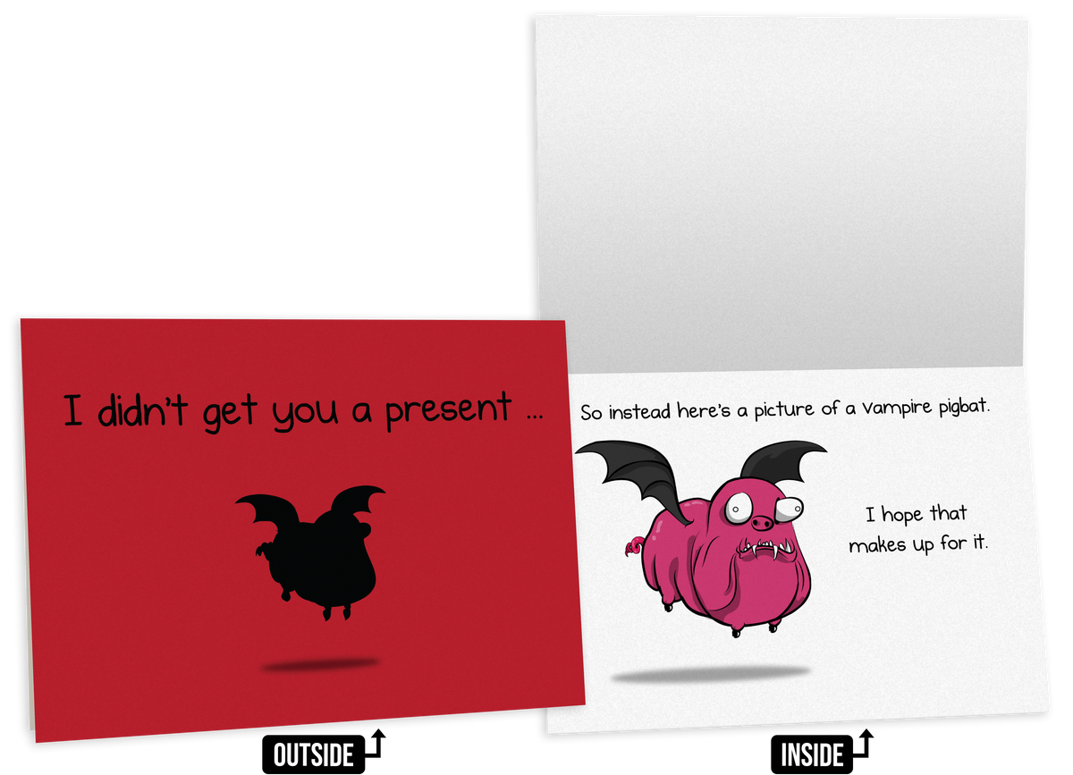 Pigbat - Birthday Greeting Card