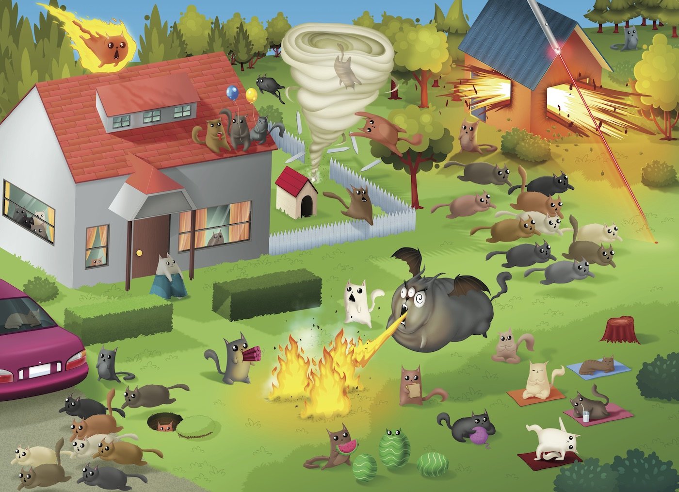 thumbnail image 2 of Exploding Kittens 1000 Piece Jigsaw Puzzle - Cats Playing Chess, Jigsaw... 2 of 10