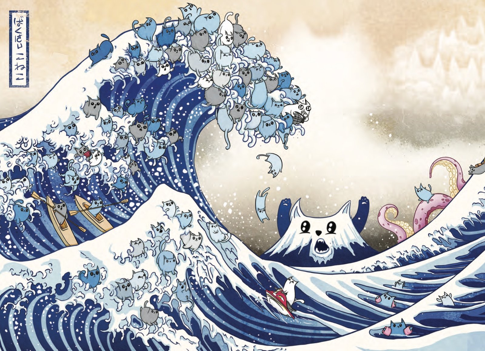 The Great Wave Off Catagawa 1000 500 Piece Puzzle Exploding