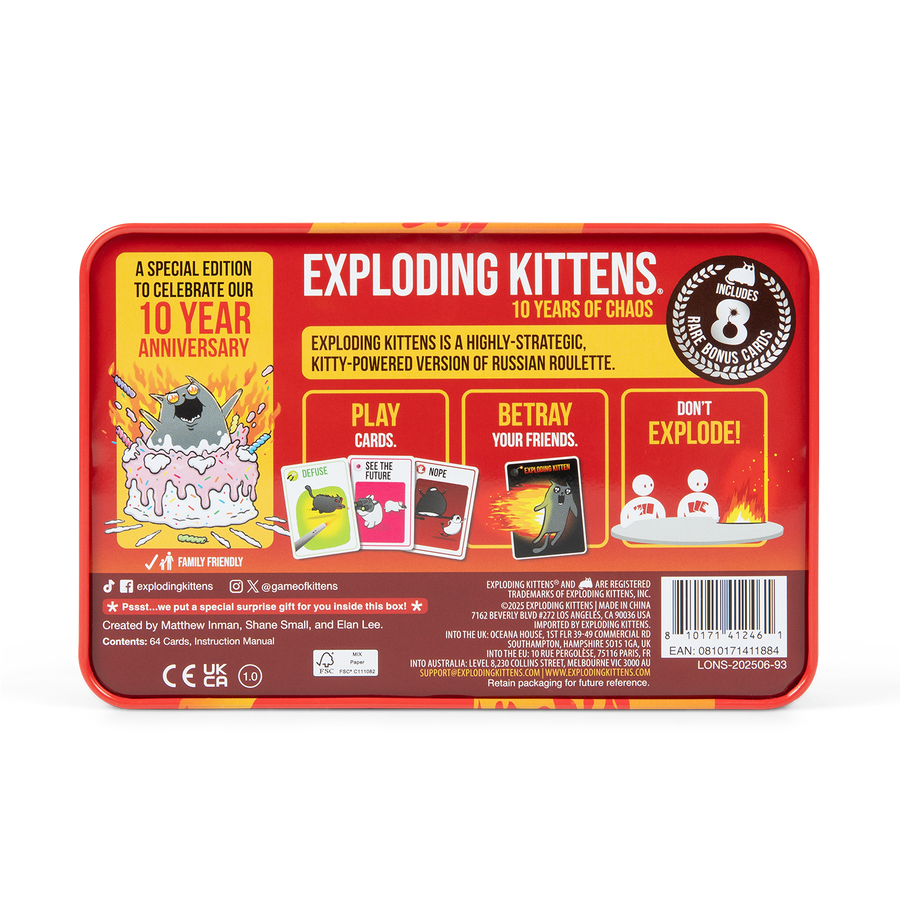 Exploding Kittens: Original Edition (10th Anniversary Tin Edition)