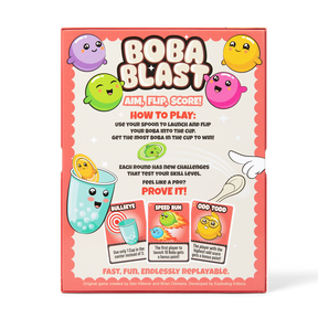 Boba Blast game box back with how-to-play 