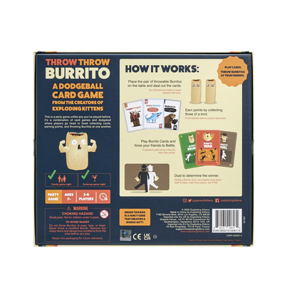 Throw Throw Burrito game box back showing how it works 