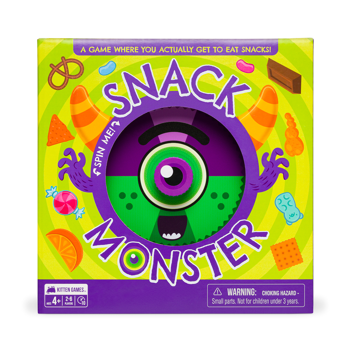 Exploding Kittens Snack Monster 2-6 Players - Ages 4+ - 10 Minutes to Play - Snack Eating Spinner Game - Kid Friendly Card Game, Family Game Night, Snack Time Kids Game Exploding Kittens Snack Monster 2-6 Players - Ages 4+ - 10 Minutes to Play - Snack Eating Spinner Game - Kid Friendly Card Game, Family Game Night, Snack Time Kids Game