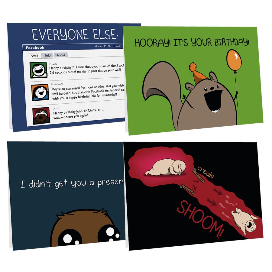 NSFW Birthday Greeting Card Bundle | 4 pack | Exploding Kittens