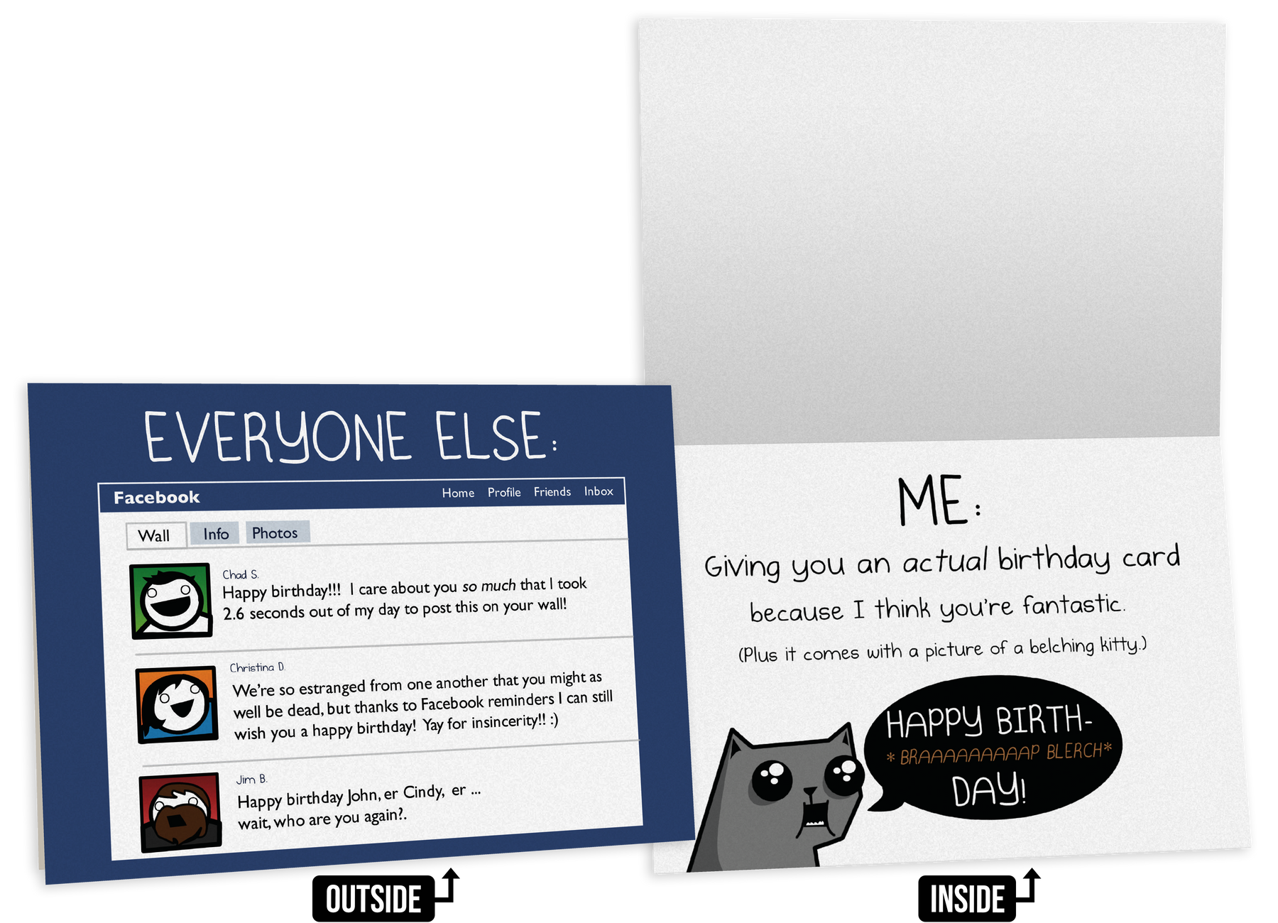 Facebook Kitty - Birthday Card