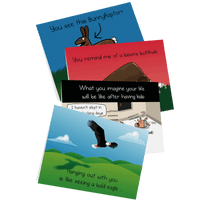 Friendship card bundle 4-pack, four friendship greeting cards fanned out (Primary image) View 1