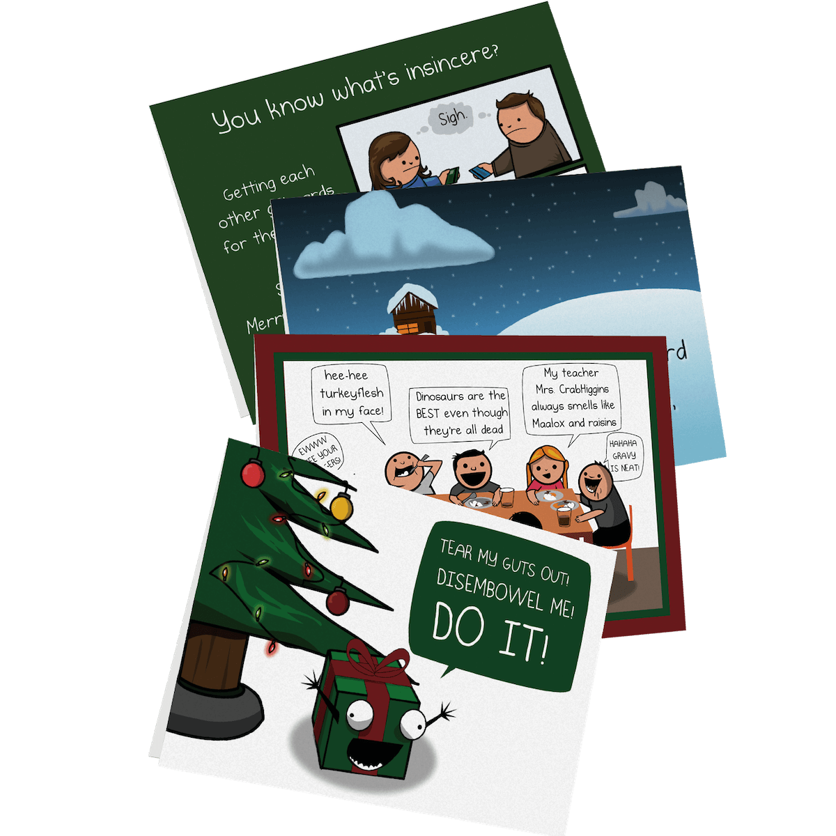NSFW Holiday Greeting Card Bundle - 4 pack 