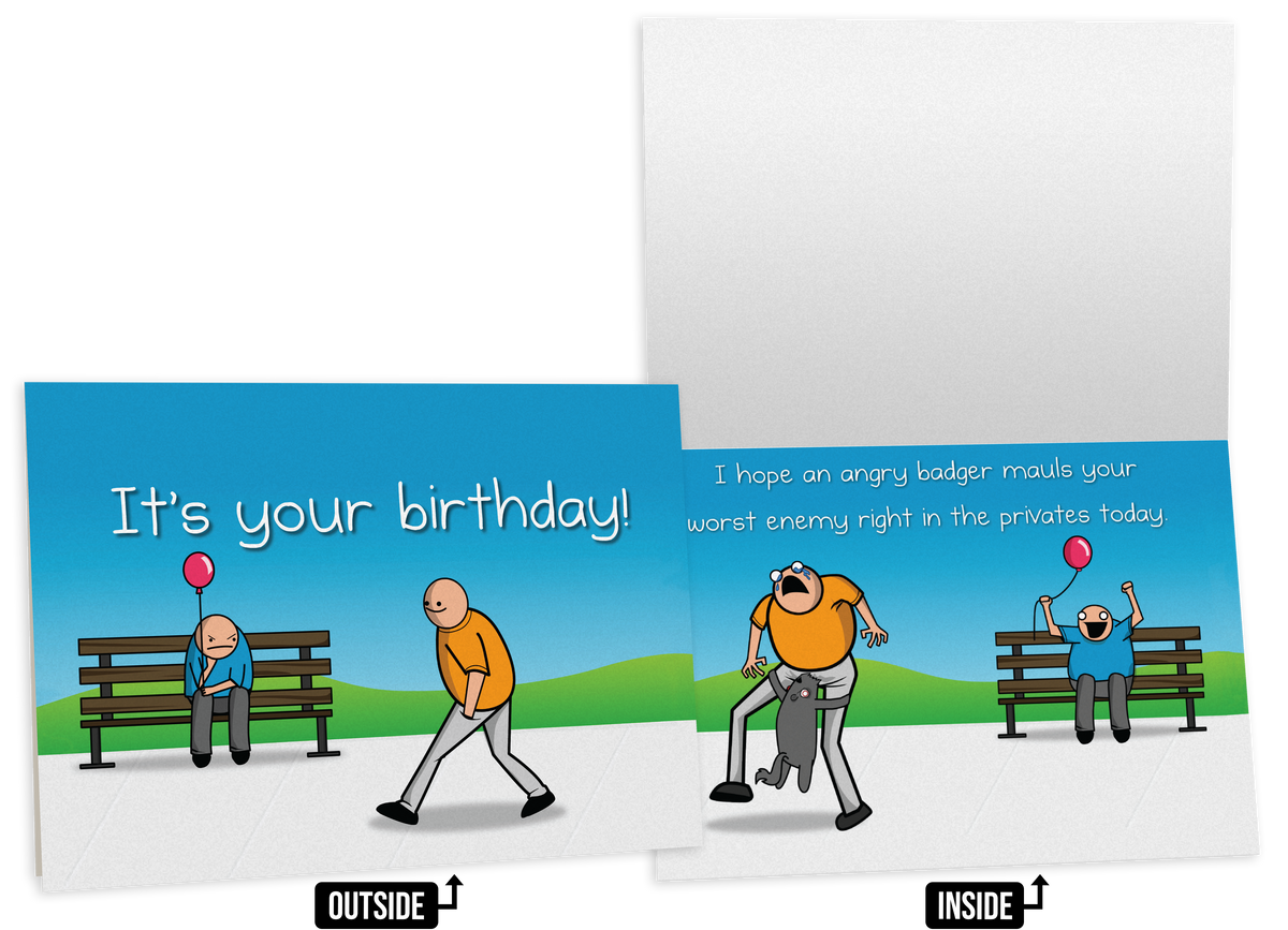 Badger - NSFW Birthday Greeting Card 
