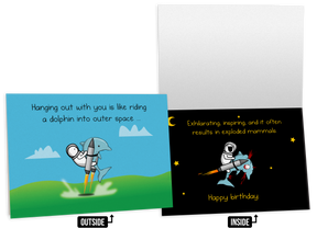 Dolphin Space - NSFW Birthday Greeting Card