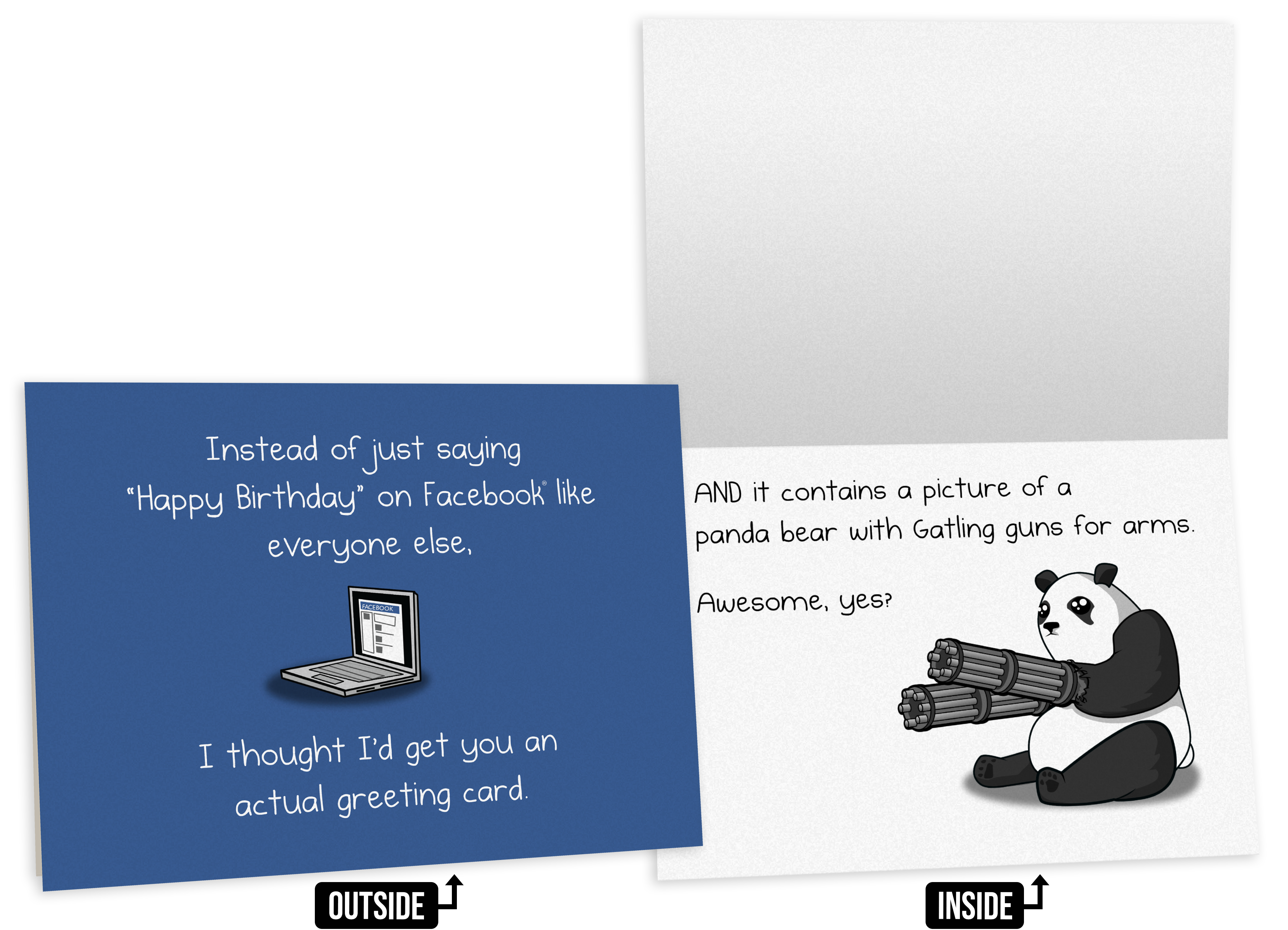 Facebook Panda - NSFW Birthday Greeting Card 
