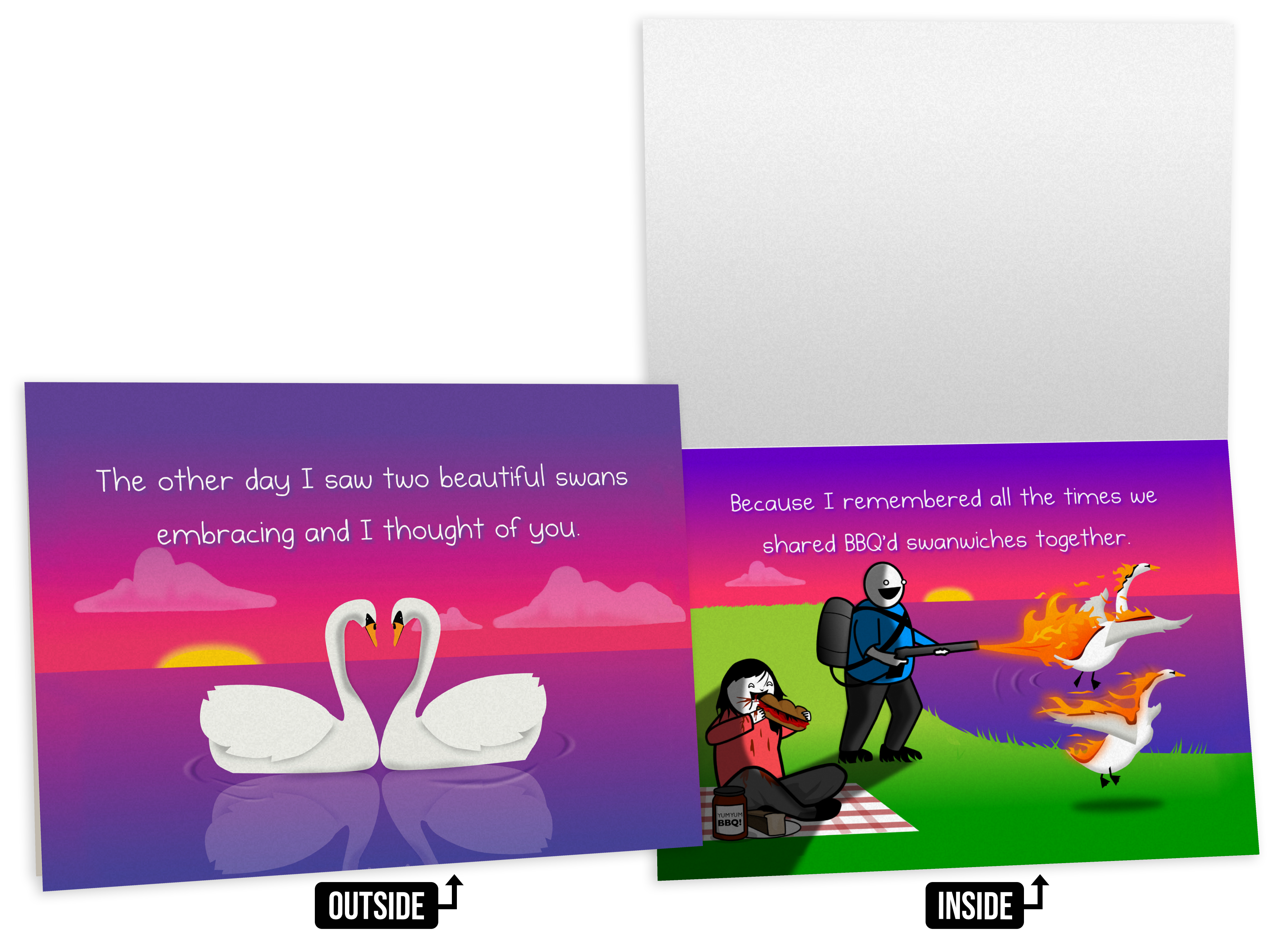 Swans - NSFW Love & Friendship Greeting Card 