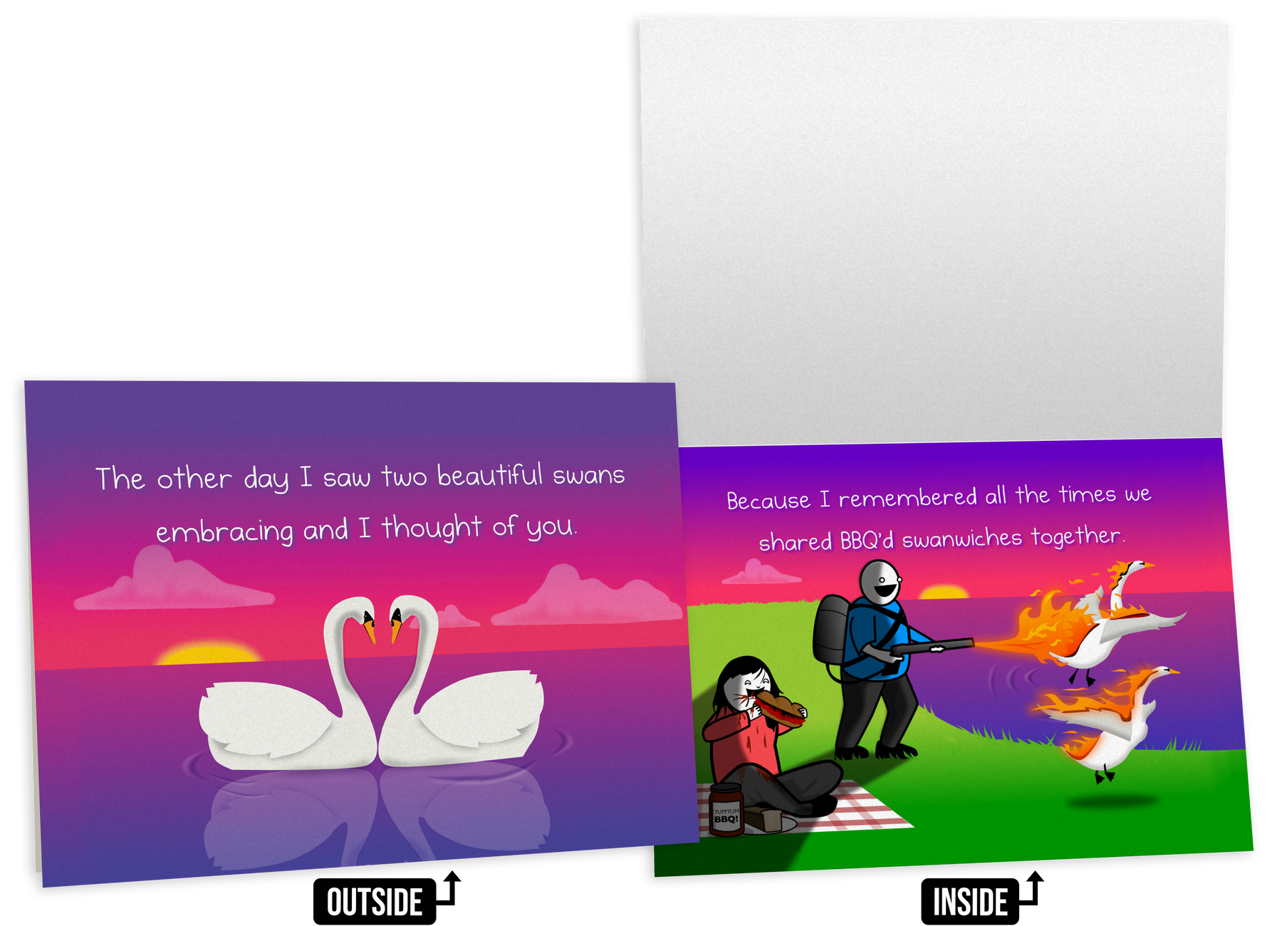 Swans - NSFW Love & Friendship Greeting Card