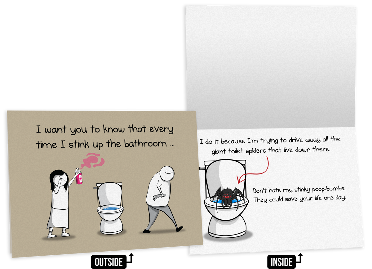 NSFW Toilet Spider - Love & Friendship Greeting Card