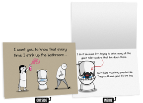 NSFW Toilet Spider - Love & Friendship Greeting Card