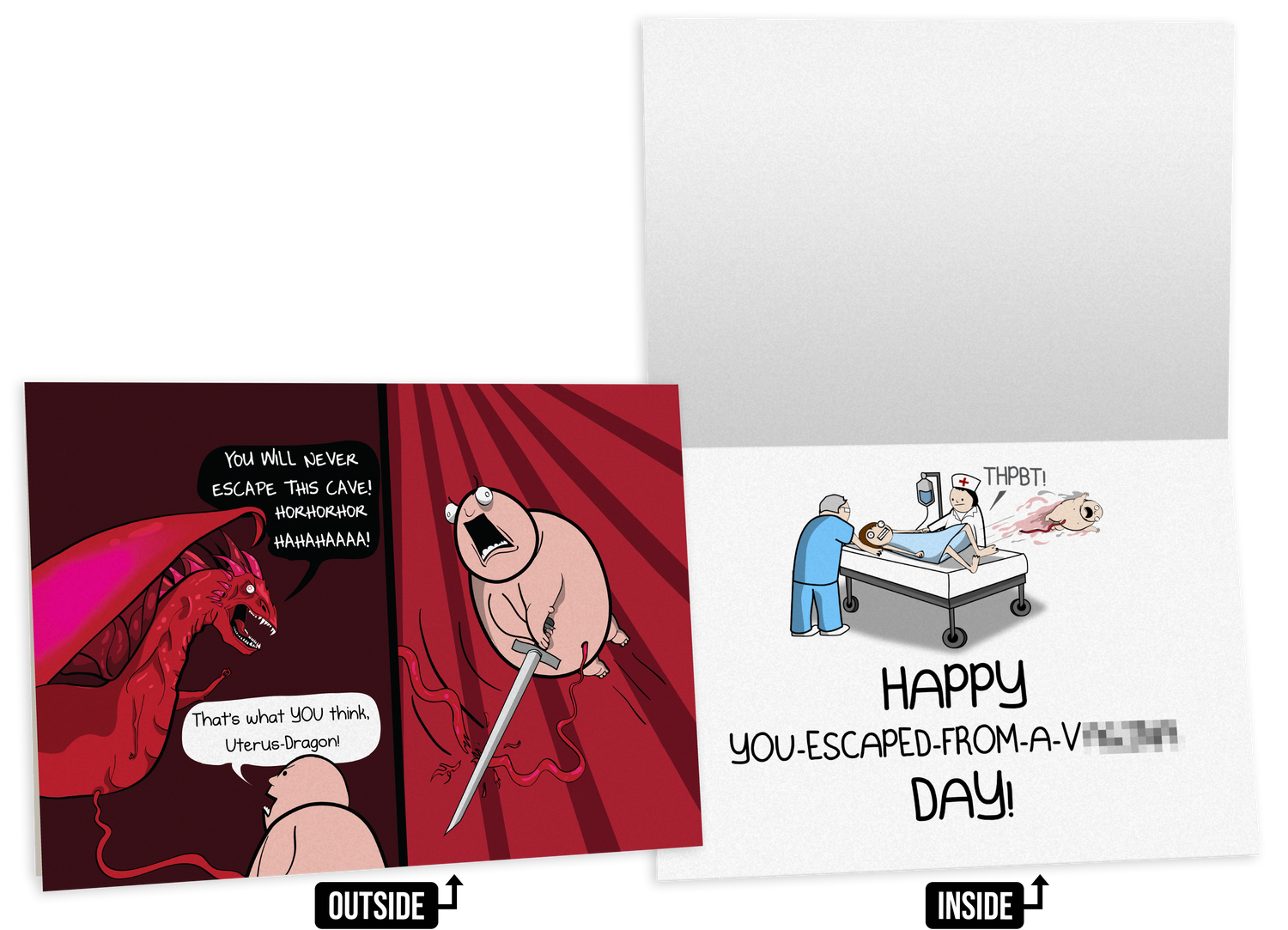 Escaped | NSFW Birthday Greeting Card | Exploding Kittens