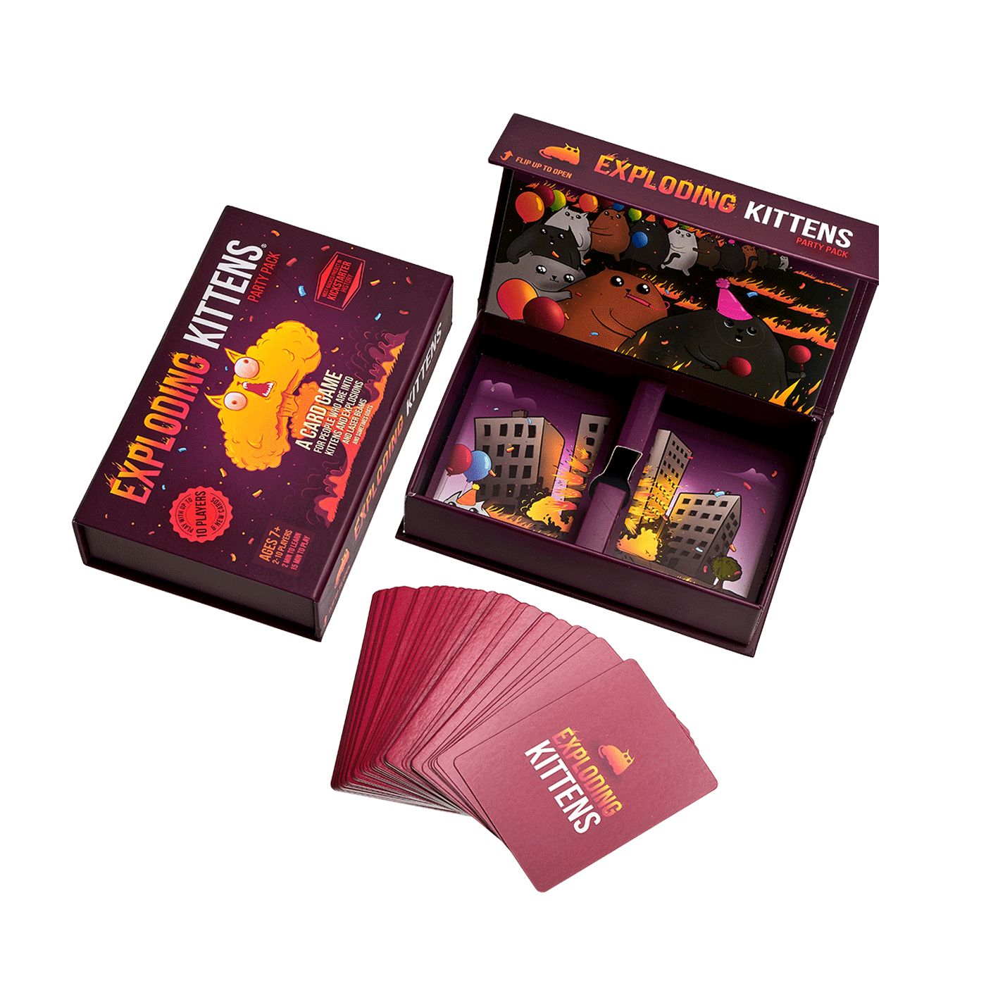 Exploding Kittens Original 2 Player Edition - Hilarious Games for Family Game Night - Funny Card Games for Ages 7 and Up - 56 Cards : Toys & Games