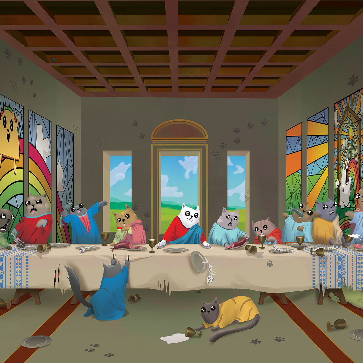 The Cat's Last Supper | 1000 Piece Puzzle | Exploding Kittens
