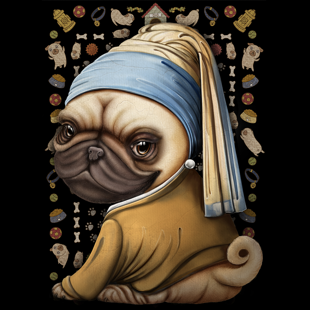 Pug with a Pearl Earring | 500 & 1000 Piece Puzzle | Exploding Kittens