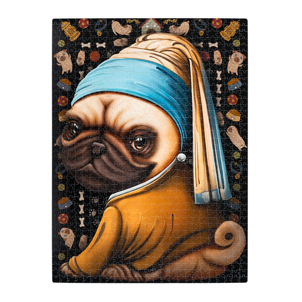 Pug with a Pearl Earring | 500 & 1000 Piece Puzzle | Exploding Kittens
