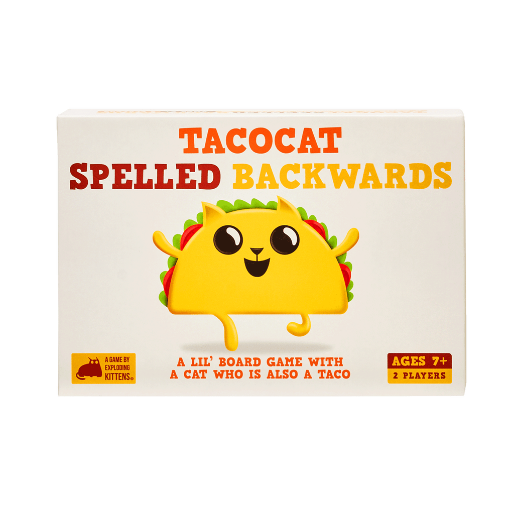 Tacocat Spelled Backwards 2 Player Board Game Exploding Kittens