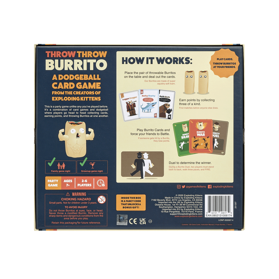 Throw Throw Burrito Party Card Game Exploding Kittens