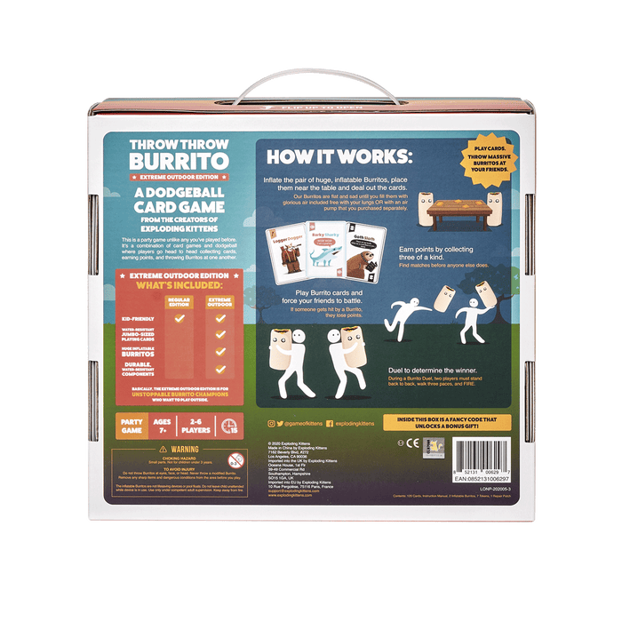 Throw Throw Burrito Extreme Outdoor Edition Outdoor Card Game