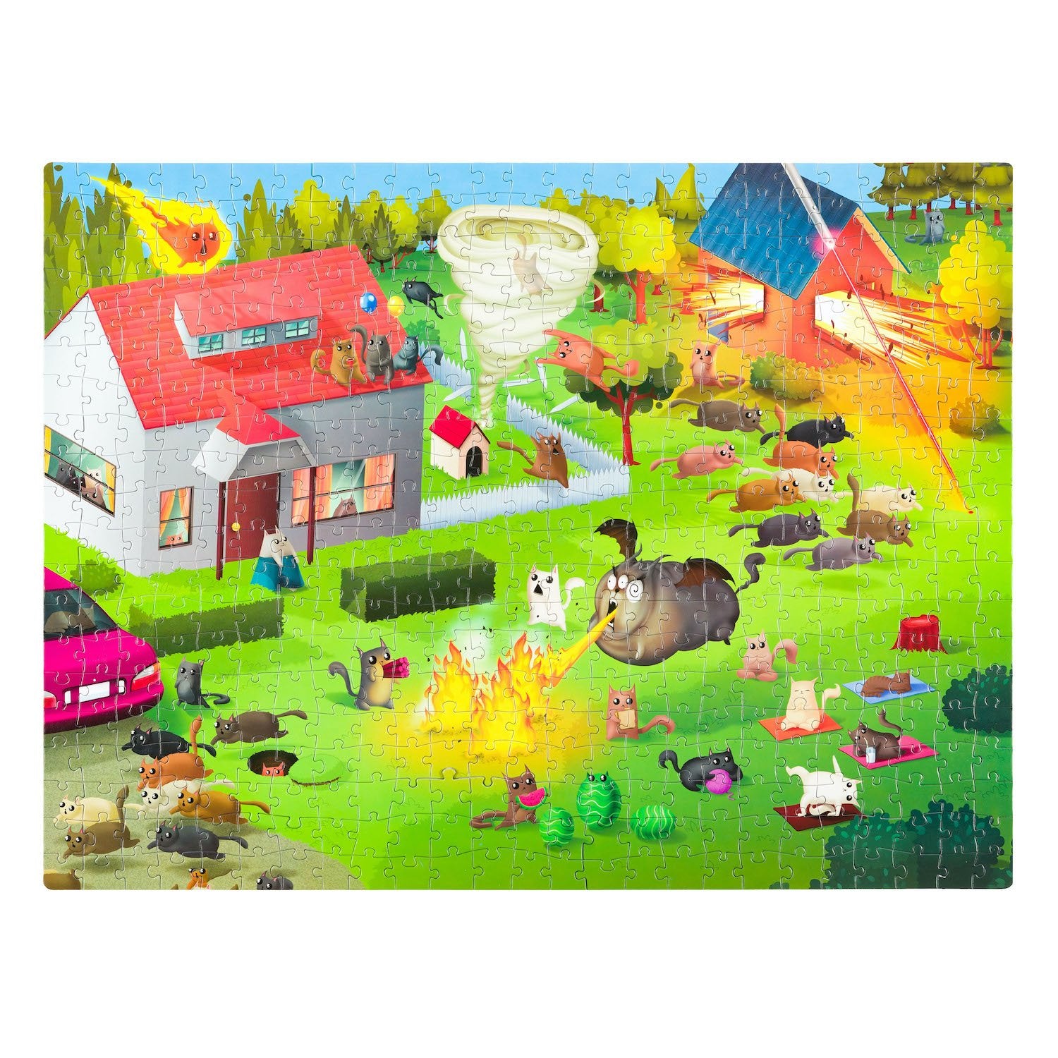 thumbnail image 2 of Exploding Kittens 1000 Piece Jigsaw Puzzle - Cats Playing Chess, Jigsaw... 2 of 10